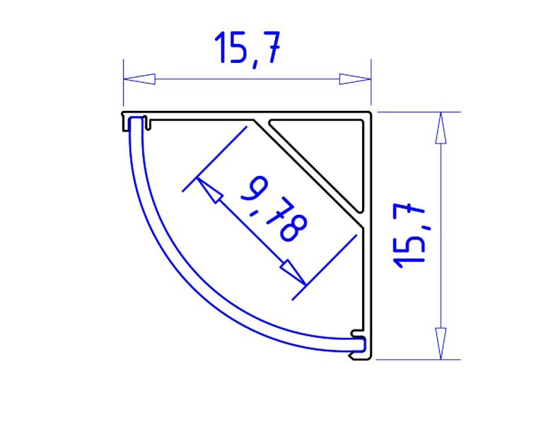 Алюминиевый угловой профиль Ambrella Light Alum Profile GP2100BK