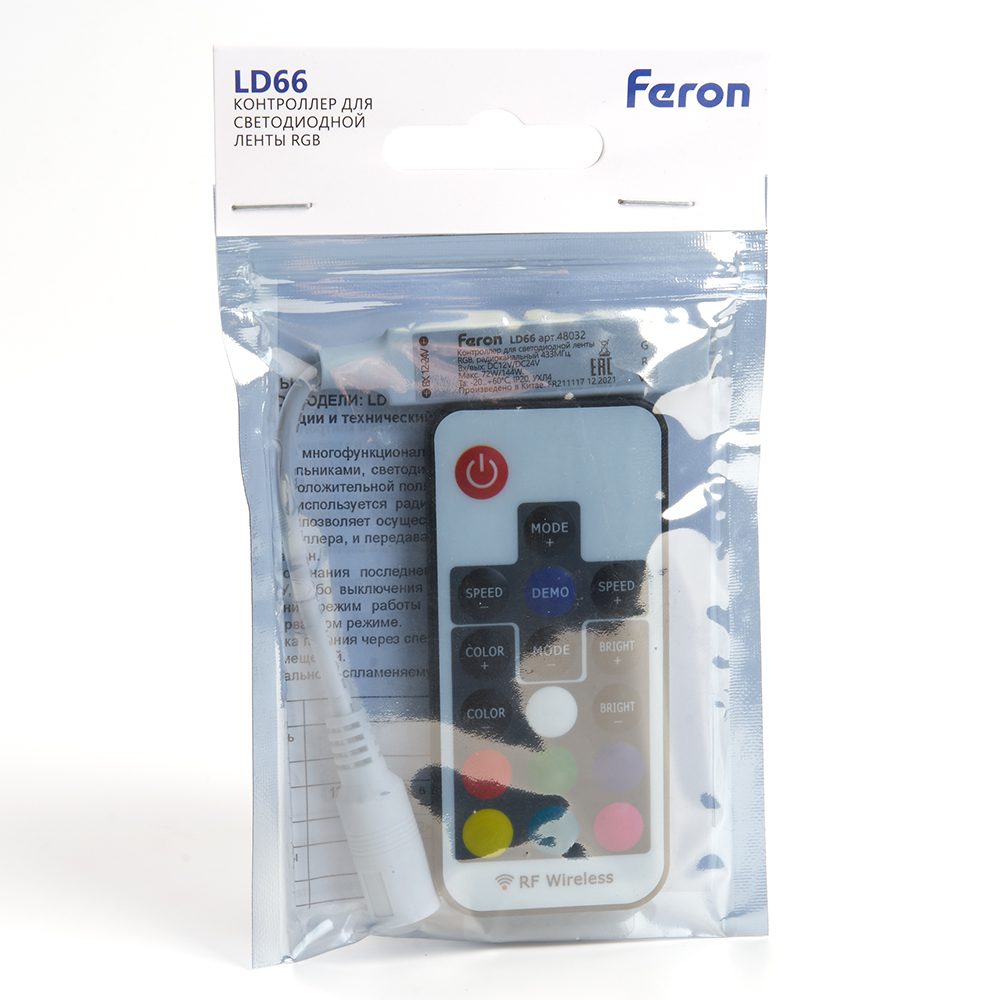 Контроллер RGB мини для светодиодной ленты Feron LD66 48032 Контроллер RGB мини для светодиодной ленты Feron LD66 48032