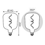 Лампа светодиодная филаментная Gauss E27 5W 1800K розовая 1010802105