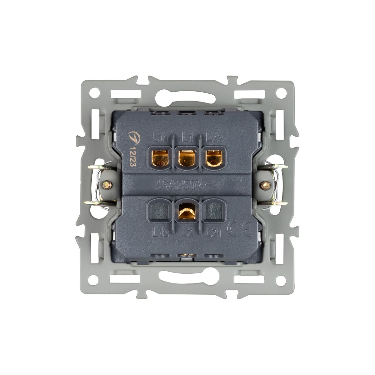 Механизм выключателя двухклавишный непроходной Arlight SWT-MK02-PL-WH (250V, 16A) 043724 Механизм выключателя двухклавишный непроходной Arlight SWT-MK02-PL-WH (250V, 16A) 043724