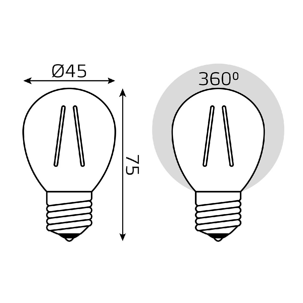 Лампа светодиодная Gauss Basic Filament E27 5,5W 2700K 1051216T Лампа светодиодная Gauss Basic Filament E27 5,5W 2700K 1051216T