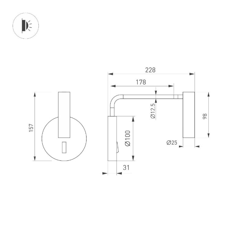 Бра Arlight SP-VERDI-LONG-WALL-3W Warm3000 051667