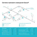 Трековый светодиодный светильник Gauss Track Light Led TR088