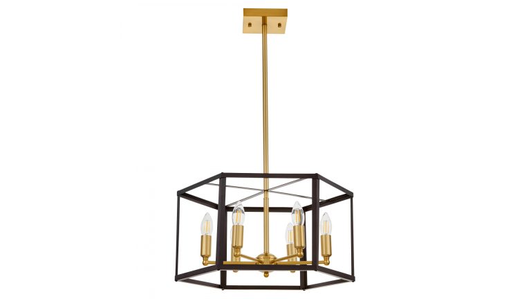 Подвесная люстра Lumina Deco Lorton LDP 1142-6 BK+MD