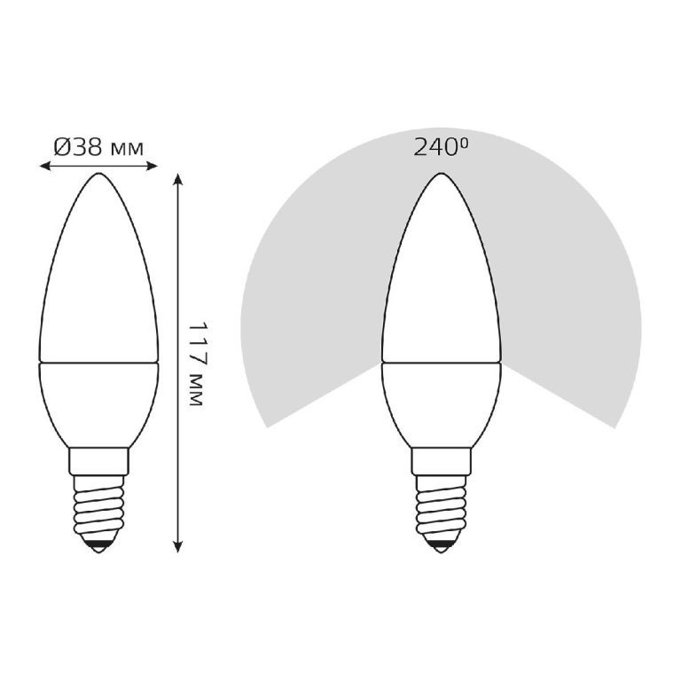 Лампа светодиодная диммируемая Gauss E14 7W 4100K матовая 103101207-D