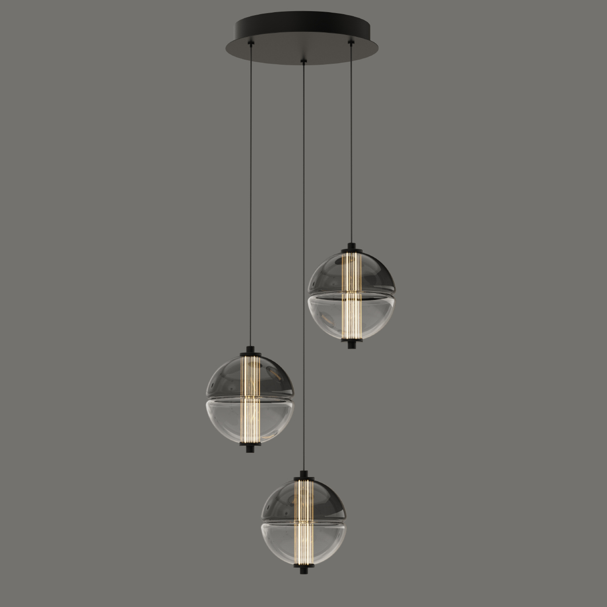 Подвесной светильник Delight Collection MD24022079-3A black/smoky Подвесной светильник Delight Collection MD24022079-3A black/smoky
