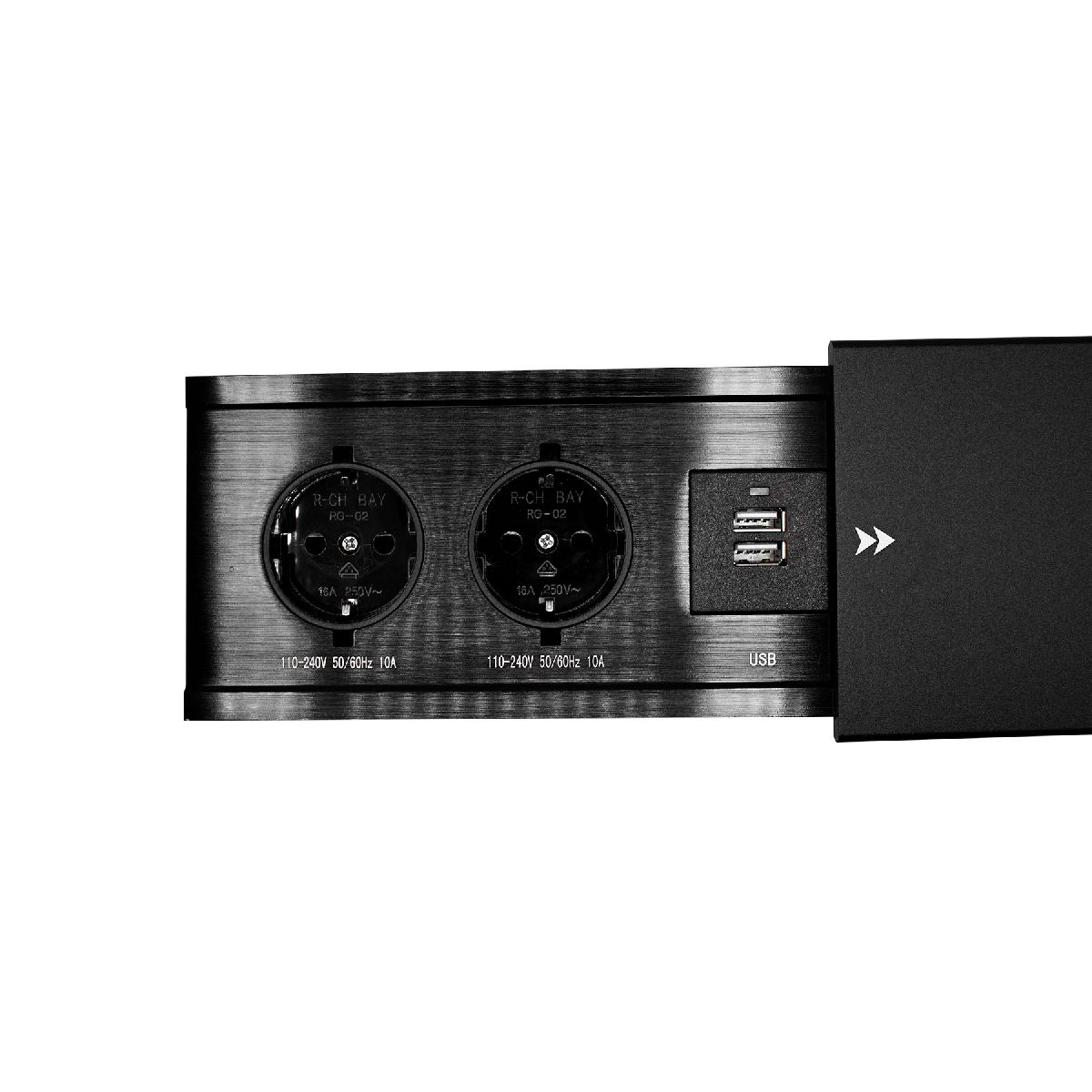 Блок розеток JX (Slide Top) (2 секции + 2 USB с кабелем питания) Mebax 00-00002889 Блок розеток JX (Slide Top) (2 секции + 2 USB с кабелем питания) Mebax 00-00002889