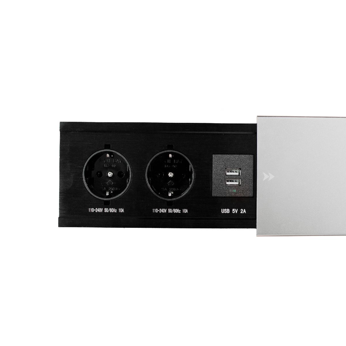 Блок розеток JX (Slide Top) (2 секции + 2 USB с кабелем питания) Mebax 00-00002888 Блок розеток JX (Slide Top) (2 секции + 2 USB с кабелем питания) Mebax 00-00002888
