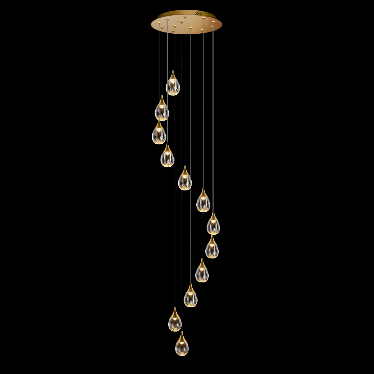 Каскадная люстра Delight Collection Stilla MD24001004-12A gold/clear Каскадная люстра Delight Collection Stilla MD24001004-12A gold/clear