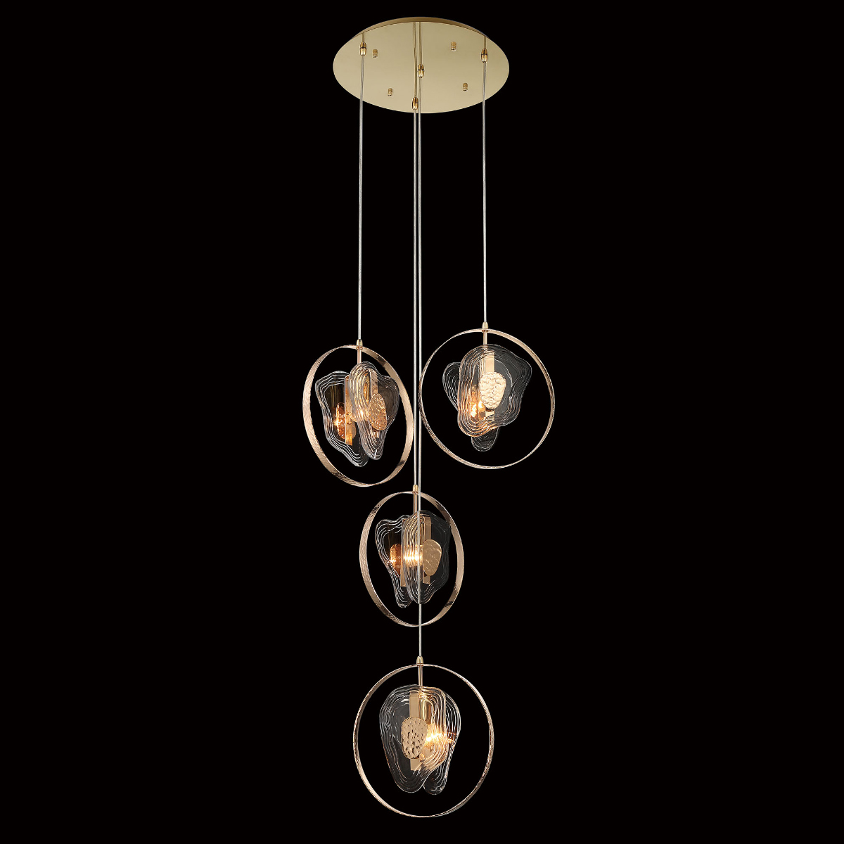 Подвесной светильник Delight Collection Cowley P60669-4 gold/clear Подвесной светильник Delight Collection Cowley P60669-4 gold/clear