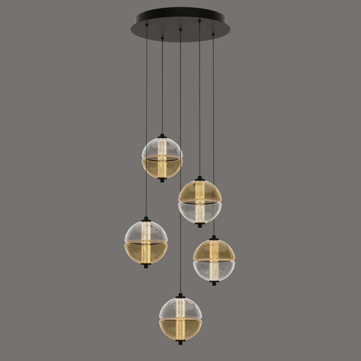 Каскадная люстра Delight Collection MD24022079-5A black/amber Каскадная люстра Delight Collection MD24022079-5A black/amber