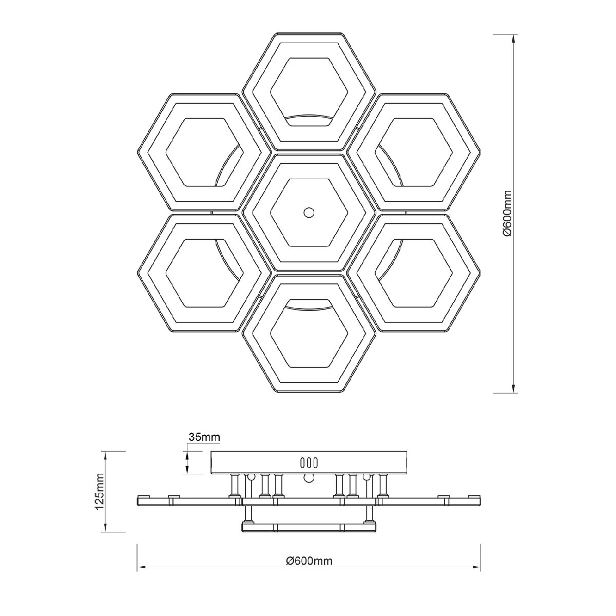 Потолочная люстра Escada Hexagon 10204/7LED Потолочная люстра Escada Hexagon 10204/7LED