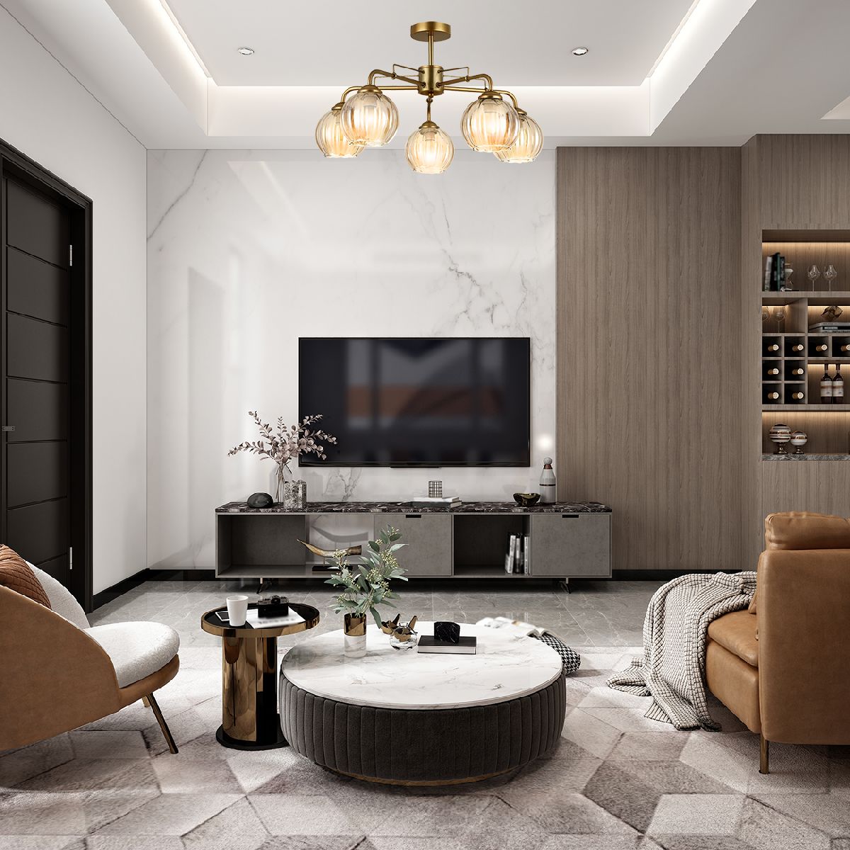 Люстра на штанге Escada Clever 1135/5P Люстра на штанге Escada Clever 1135/5P