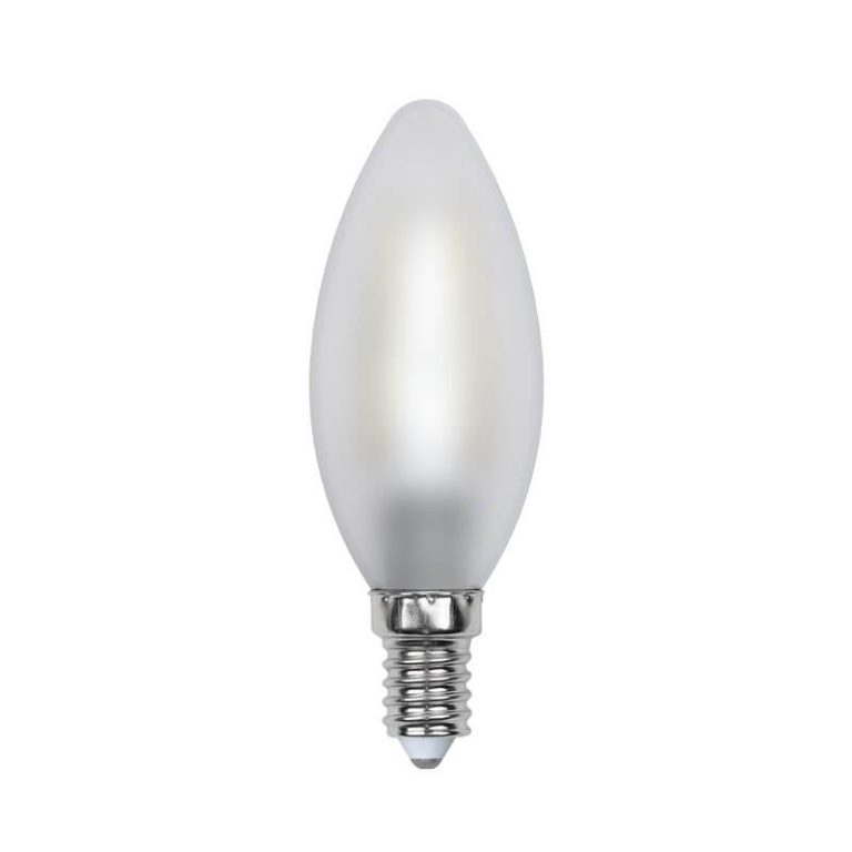 Лампа светодиодная филаментная (UL-00000305) Uniel E14 6W 3000K матовая LED-C35-6W/WW/E14/FR PLS02WH