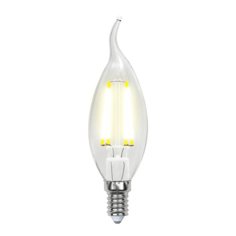 Лампа светодиодная филаментная (UL-00002199) Uniel E14 6W 3000K прозрачная LED-CW35-6W/WW/E14/CL GLA01TR