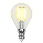 Лампа светодиодная филаментная (UL-00002207) Uniel E14 6W 4000K прозрачная LED-G45-6W/NW/E14/CL GLA01TR