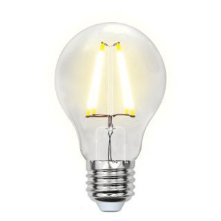 Лампа светодиодная филаментная Uniel E27 8W 3000K груша прозрачная LED-A60-8W/WW/E27/CL GLA01TR Набор из 5штук UL-00008080