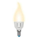 Лампа светодиодная (UL-00002416) Uniel E14 7W 3000K матовая LED-CW37 7W/WW/E14/FR PLP01WH
