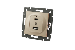 Механизм USB розетки Arlight SCT-MUAC-PL-GD-V (5V, 3A, QC4) 049841