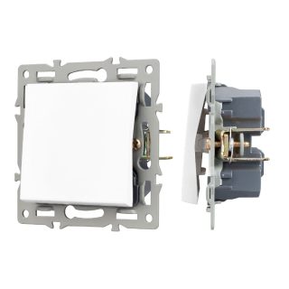 Механизм выключателя одноклавишный перекрестный  Arlight SWT-MKX1-PL-WH (250V, 16A) 043718