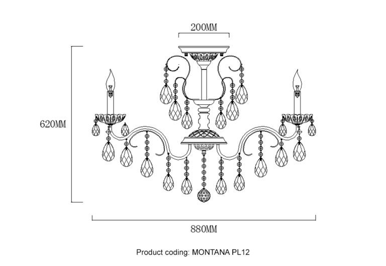 Люстры на штанге Crystal Lux MONTANA PL12