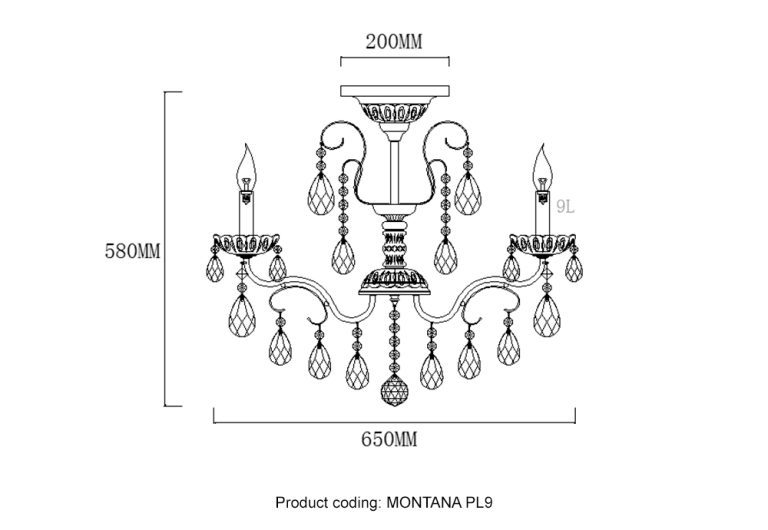 Люстры на штанге Crystal Lux MONTANA PL9