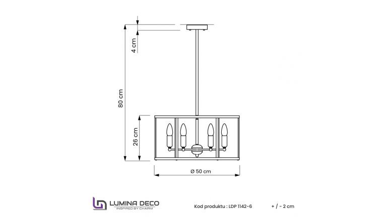 Подвесная люстра Lumina Deco Lorton LDP 1142-6 BK+MD