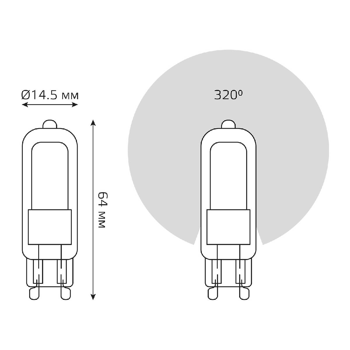 Лампа светодиодная Gauss G9 5.5W 4100K прозрачная 107809205 Лампа светодиодная Gauss G9 5.5W 4100K прозрачная 107809205