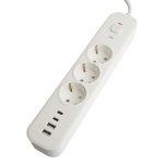 Сетевой фильтр 3-местный с/з и 2 USB-A+2 Type-C Stekker Nova HM21-31-02 50099