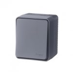 Переключатель 1-клавишный 10 АХ Systeme Electric AtlasDesign Profi54 Наруж Антрацит ATN544061