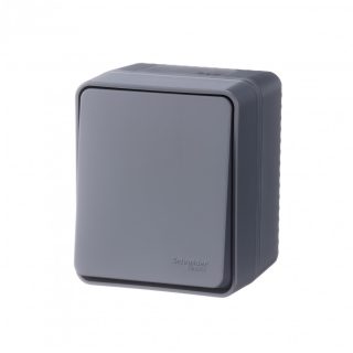 Переключатель 1-клавишный 10 АХ Systeme Electric AtlasDesign Profi54 Наруж Антрацит ATN544061