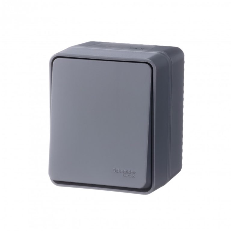 Переключатель 1-клавишный 10 АХ Systeme Electric AtlasDesign Profi54 Наруж Антрацит ATN544061