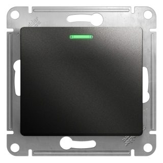 Переключатель 1-клавишный с подсветкой сх.6а, 10АХ Systeme Electric Glossa Антрацит GSL000763