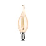 Лампа светодиодная филаментная Gauss E14 5W 4100K золотая 104801805