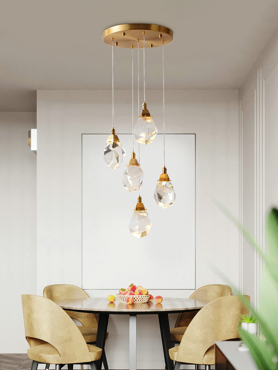 Подвесной светильник Delight Collection Crystal rock MD-020B-5 gold Подвесной светильник Delight Collection Crystal rock MD-020B-5 gold