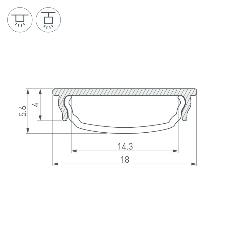 Алюминиевый профиль Arlight ARH-BENT-W18-2000 ANOD BLACK 039588