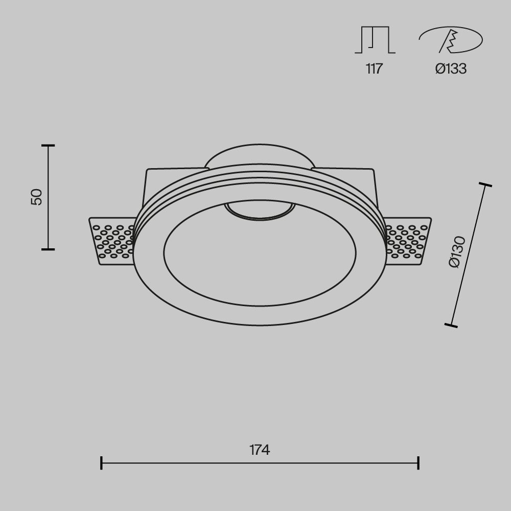 Встраиваемый светильник Maytoni Technical Downlight Gyps Modern DL002-1-01-W-1 Встраиваемый светильник Maytoni Technical Downlight Gyps Modern DL002-1-01-W-1