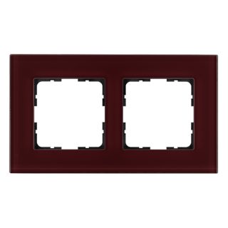 Рамка 2-постовая стекло цвет Гранатовый Jasmart G1002GH