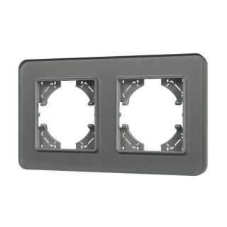 Рамка на 2 поста стеклянная Arlight FRM-OMALI-GS-2-GR 049694