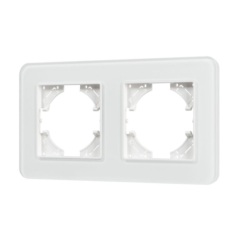 Рамка на 2 поста стеклянная Arlight FRM-OMALI-GS-2-WH 049692
