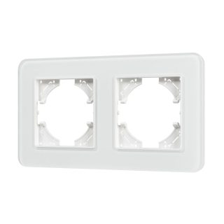 Рамка на 2 поста стеклянная Arlight FRM-OMALI-SFGS-2-WH 049708