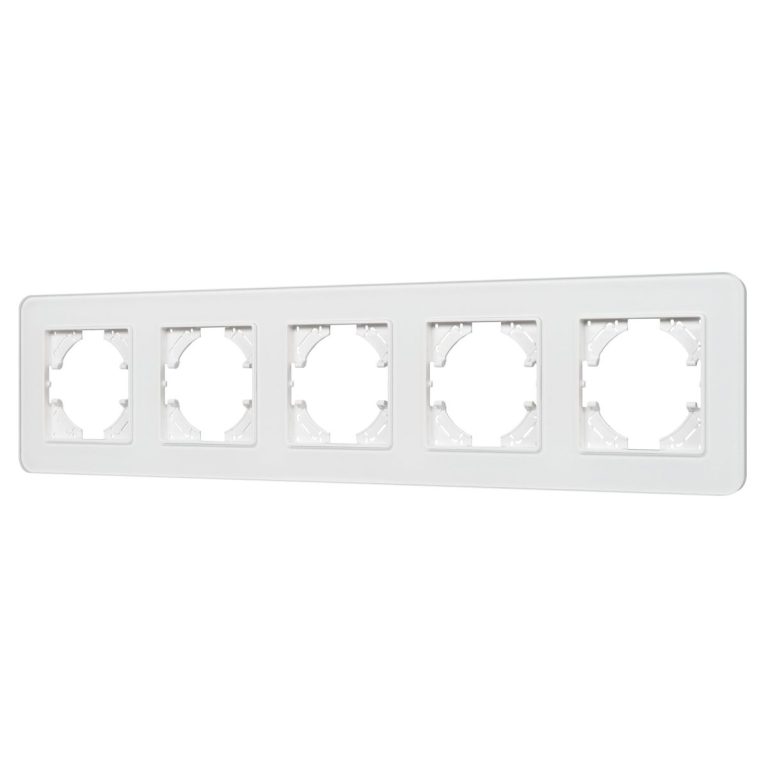 Рамка на 5 постов стеклянная Arlight FRM-OMALI-GS-5-WH 049704