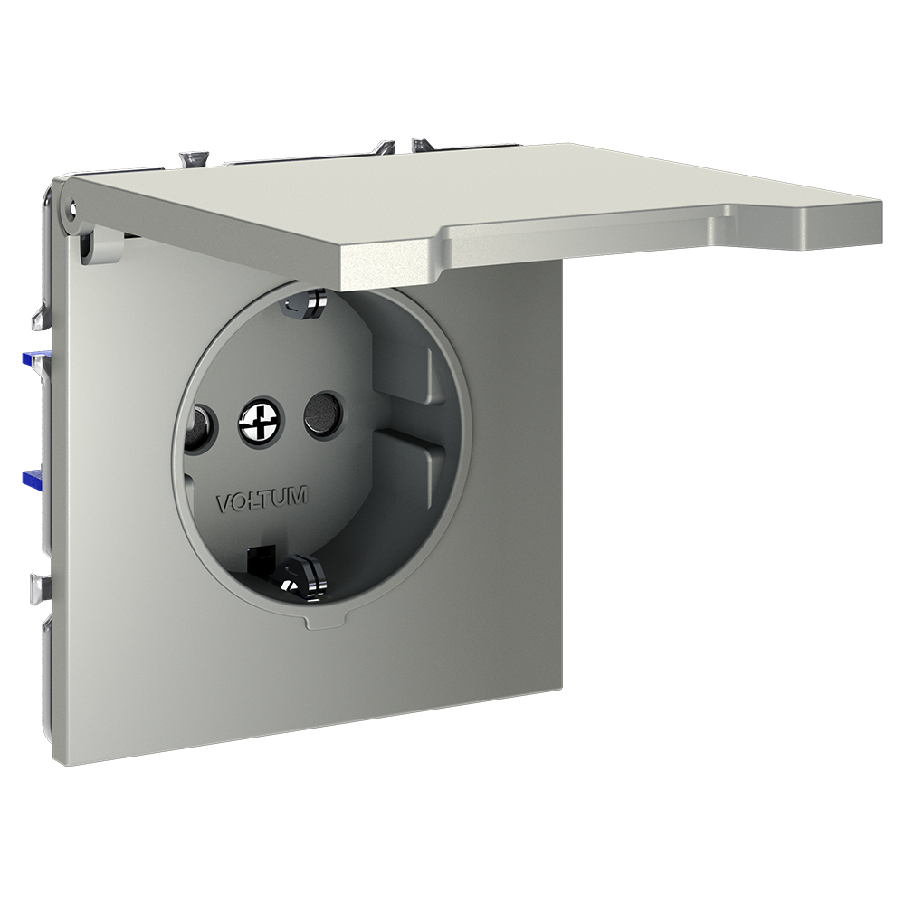 Розетка с защитными шторками и крышкой Voltum S70 VLS040304 Розетка с защитными шторками и крышкой Voltum S70 VLS040304