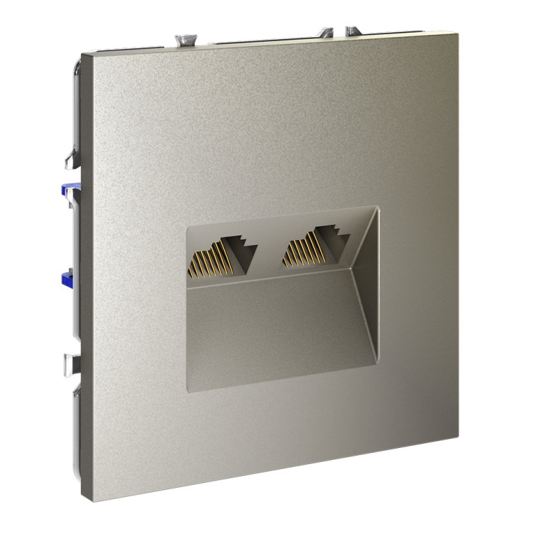 Розетка компьютерная двойная Voltum S70 VLS060204