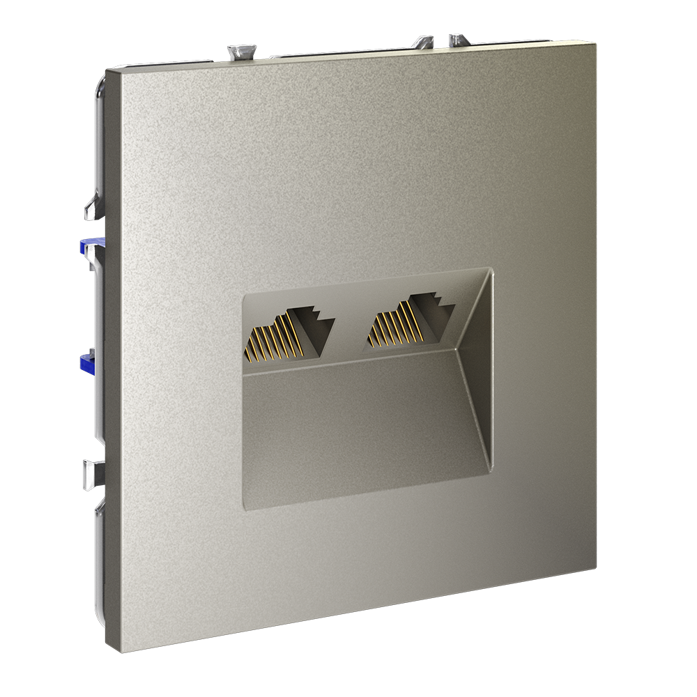 Розетка компьютерная двойная Voltum S70 VLS060204 Розетка компьютерная двойная Voltum S70 VLS060204