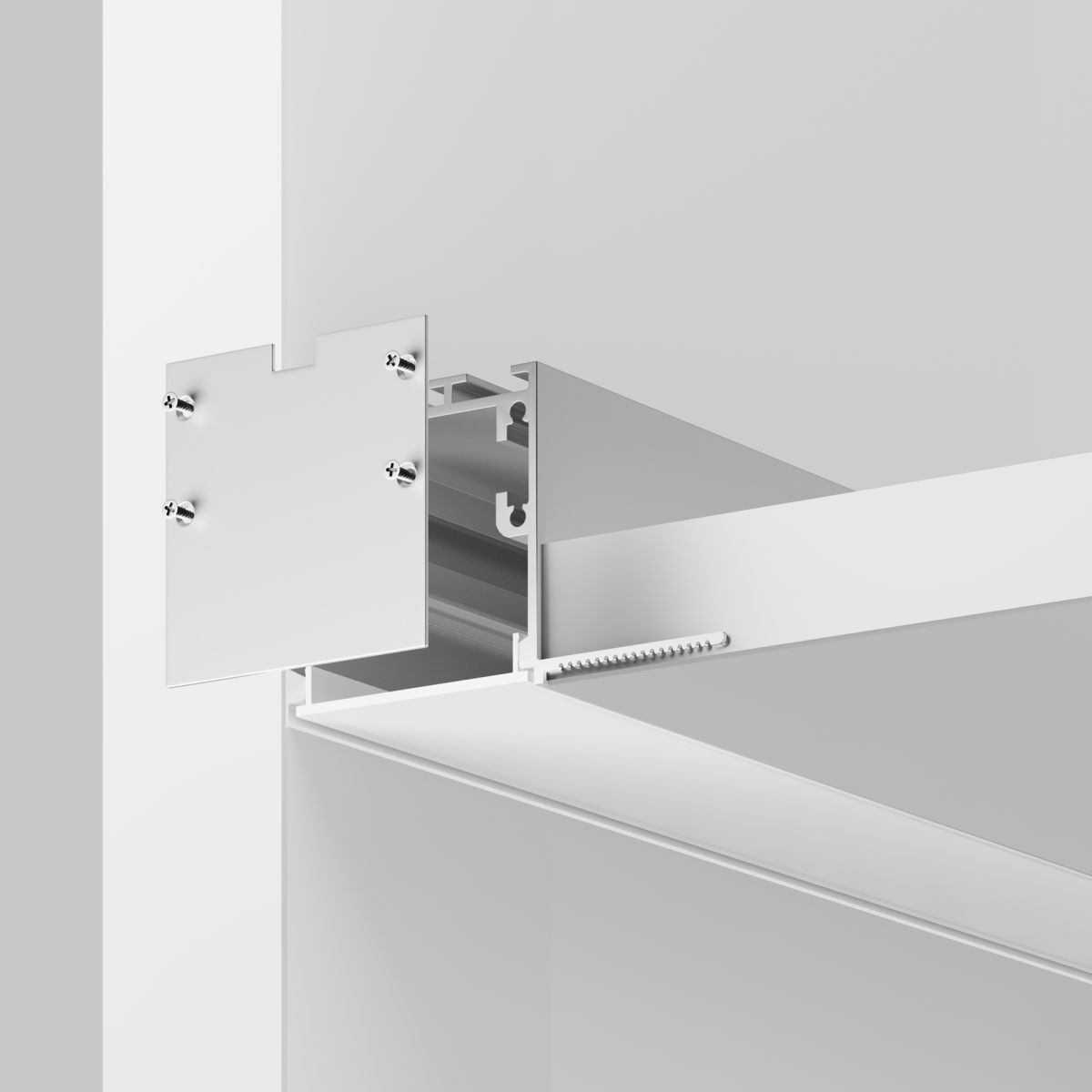 Алюминиевый профиль встраиваемый скрытого монтажа 59x59 Maytoni Led Strip ALM-5959-S-2M 636014 Алюминиевый профиль встраиваемый скрытого монтажа 59x59 Maytoni Led Strip ALM-5959-S-2M 636014