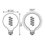 Лампа светодиодная диммируемая филаментная Gauss E27 5W 1800K шар розовый 1011802105