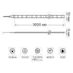 Светодиодная лента Gauss 12В 2835 10Вт/м 4000K 3м IP20 BT038