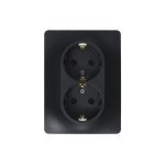 Розетка 2-ая с/з, 16А (в сборе) Systeme Electric Glossa Антрацит GSL000724