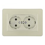 Розетка двойная с/з и шторками Arte Milano SET16-double-40-2 shampan